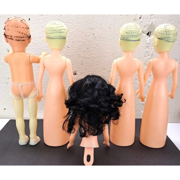 Vintage Creepy Dolls Haunted Terror Sisters Sleepy Eyes Lot Of 5 Cone DIY Craft - Picture 6 of 13